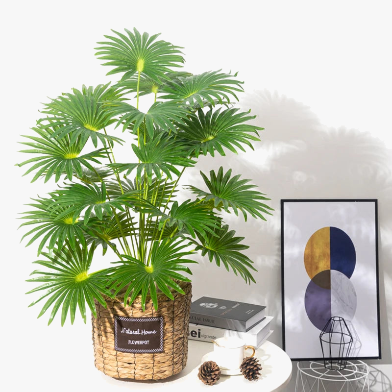 plantes artificielles tropicales monstera et palmier en plastique pour décoration
