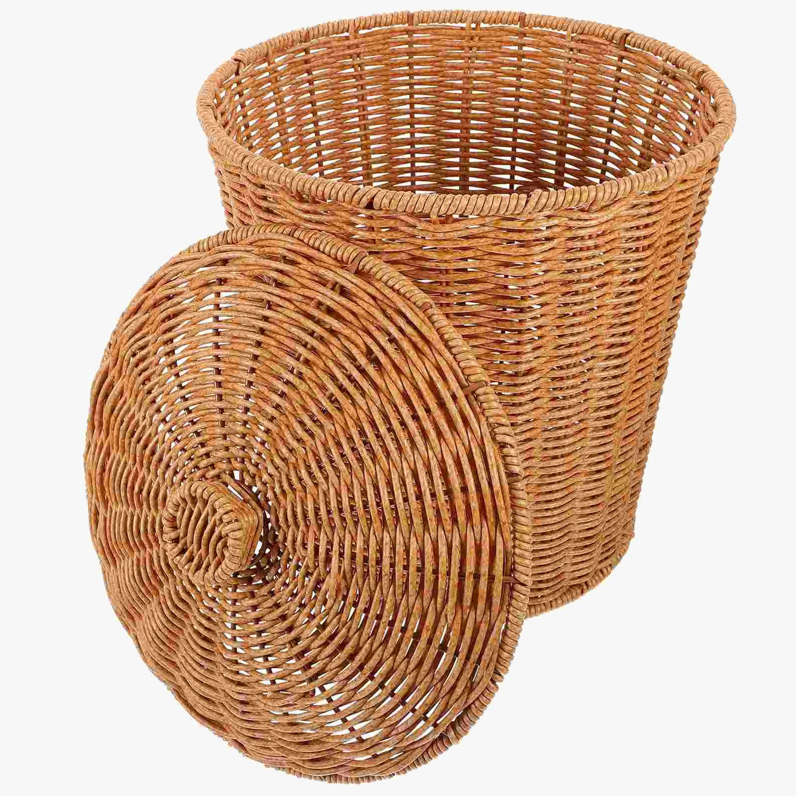 poubelle en osier pour rangement linge et déchets