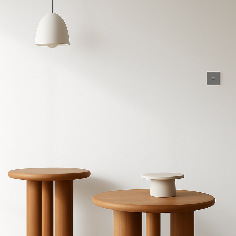 Prise électrique double (Europe) en acier gris brossé