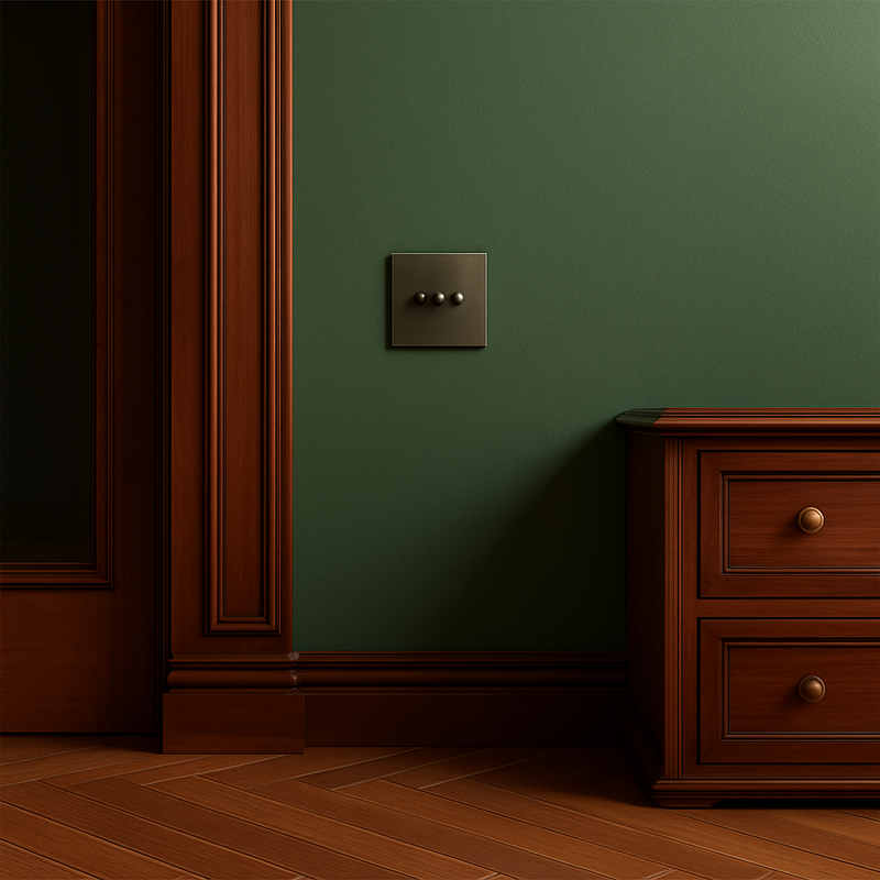 Prise électrique en acier bronze vieilli bords arrondis