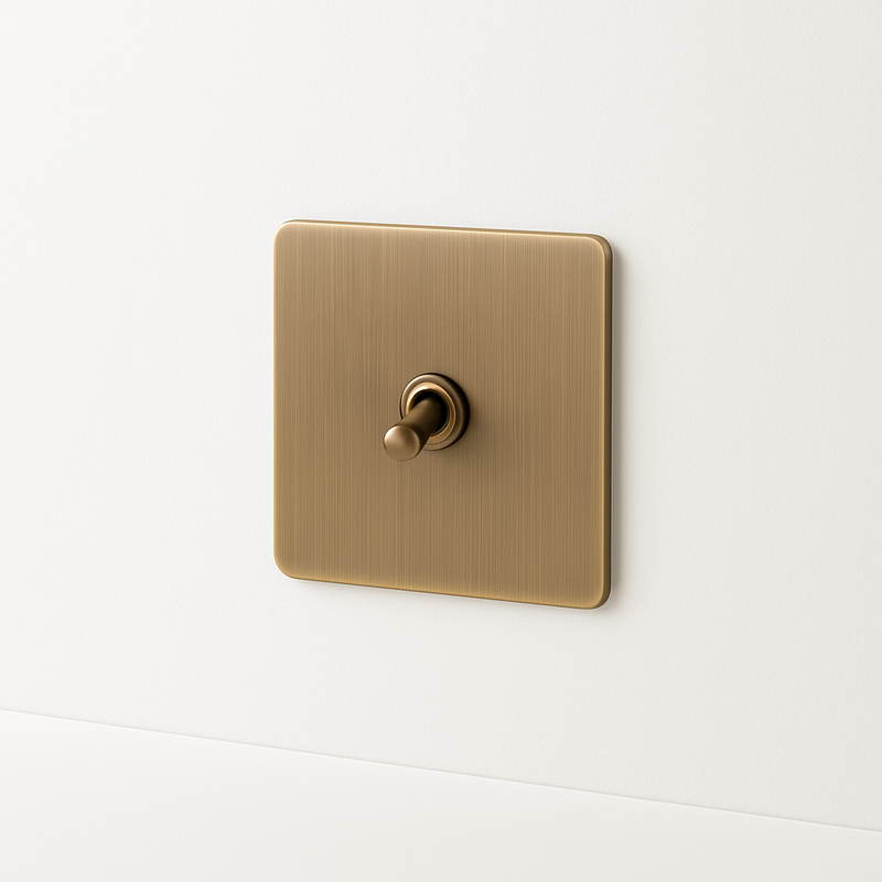 Prise électrique et double USB et USB type C en acier gris brossé bords arrondis