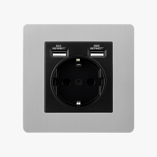 prise-lectrique-et-double-usb-europe-en-acier-gris-clair-bross-bords-arrondis-0.png