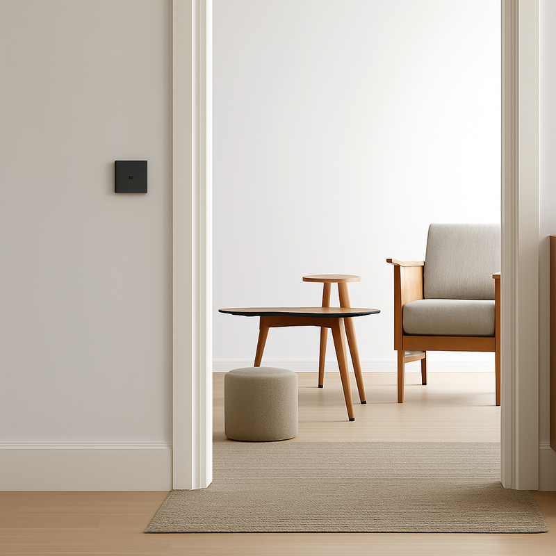 Prise électrique et double USB type C en acier noir mat bords arrondis