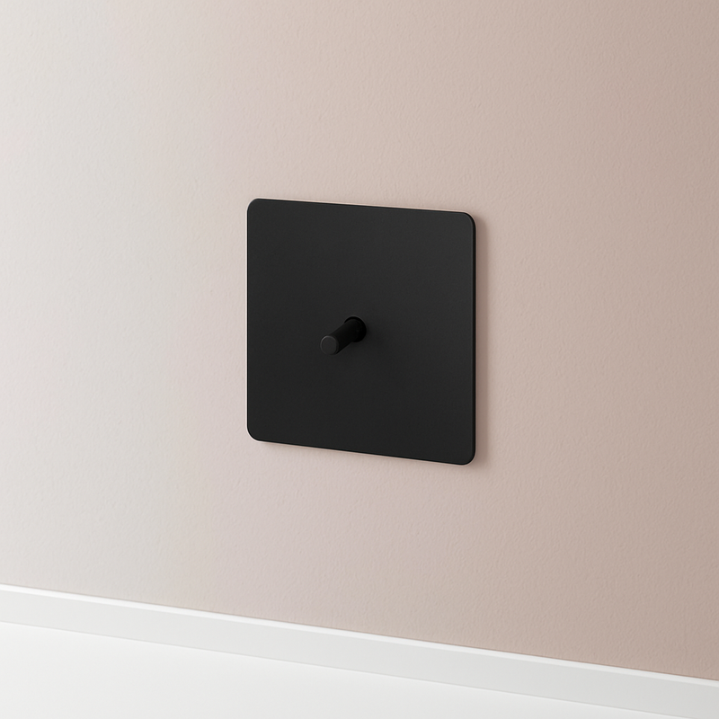 Prise électrique et double USB type C (Europe) en acier noir mat