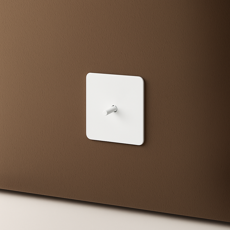 Prise électrique (Europe) en acier blanc mat bords arrondis