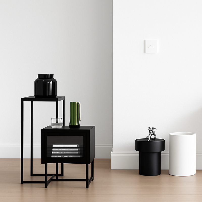 Prise électrique (Europe) en acier blanc mat bords arrondis