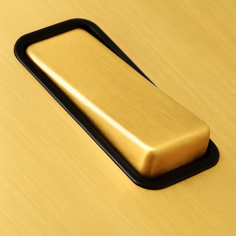 Prise électrique (Europe) en acier doré brossé bords arrondis