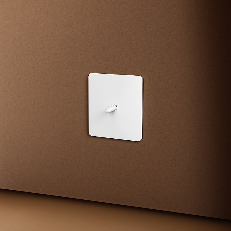 Prise TV en acier blanc mat bords arrondis