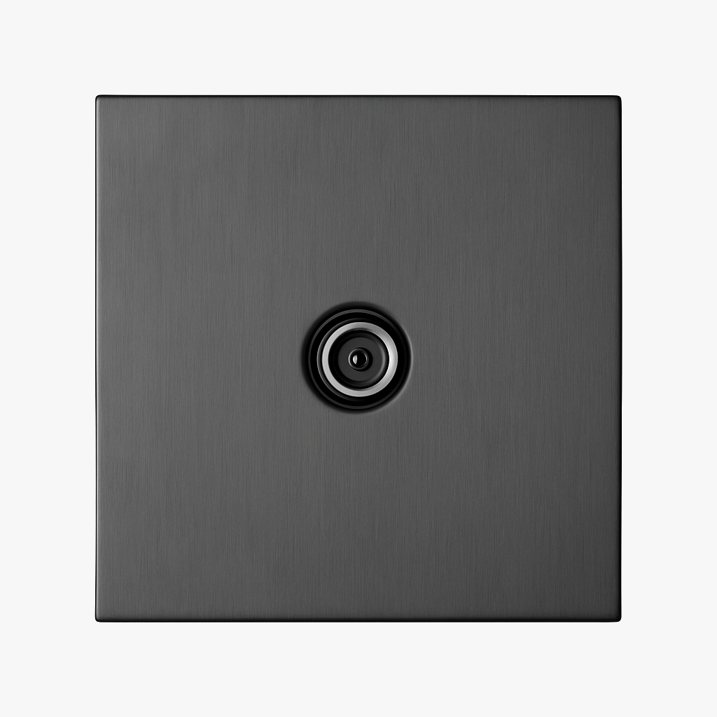 Prise TV en acier gris foncé brossé