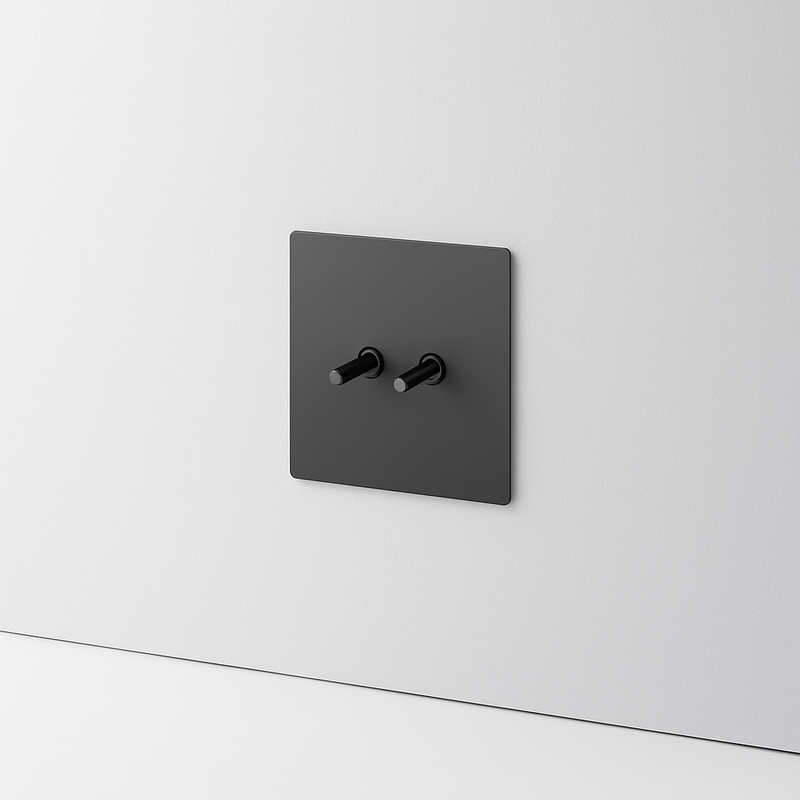 Prise TV en acier gris foncé brossé