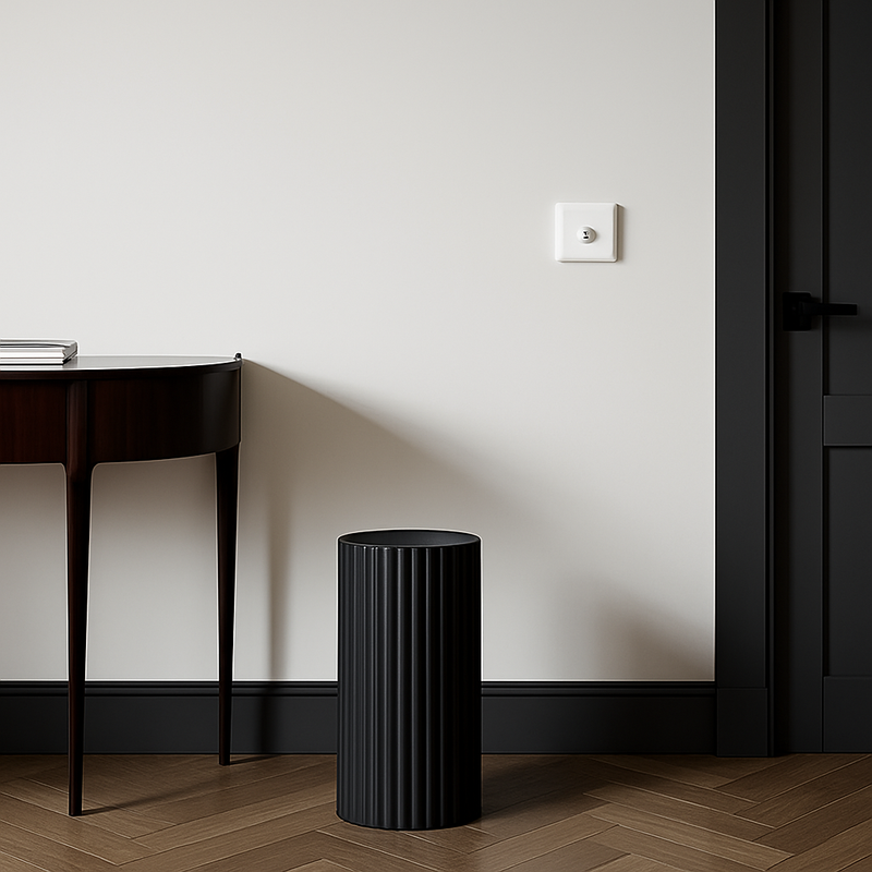 Prise TV et RJ45 en acier blanc mat bords arrondis