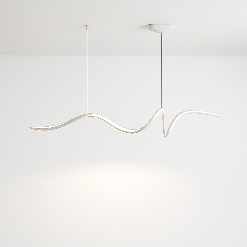 ruban forme Design salle à manger LED lustre en aluminium simplicité salon maison décoration intérieure éclairage de Table - vue 5 sur 12