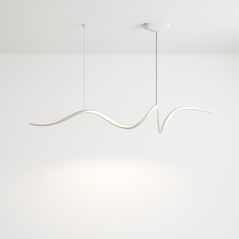 ruban forme Design salle à manger LED lustre en aluminium simplicité salon maison décoration intérieure éclairage de Table