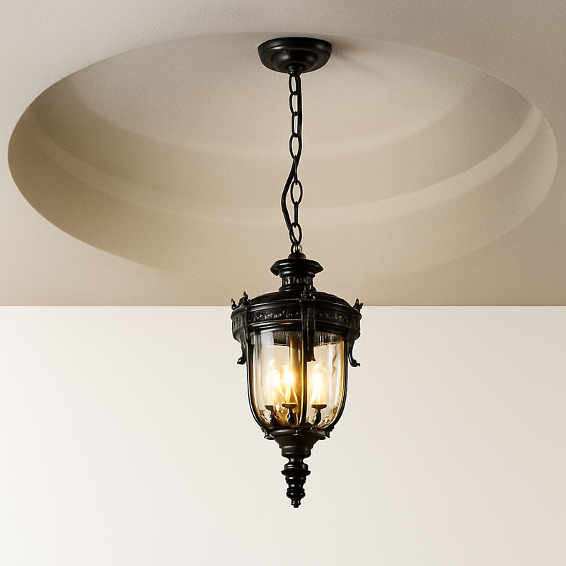 SANDIY Rétro Lustre Vintage Extérieur Plafond Suspension Europe Suspension pour Jardin Porche Balcon Cour Éclairage Public