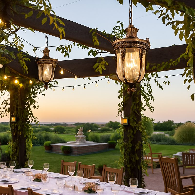 SANDIY Rétro Lustre Vintage Extérieur Plafond Suspension Europe Suspension pour Jardin Porche Balcon Cour Éclairage Public