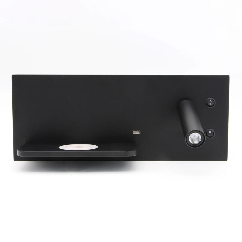 applique murale moderne avec chargeur sans fil éclairage nuit usb