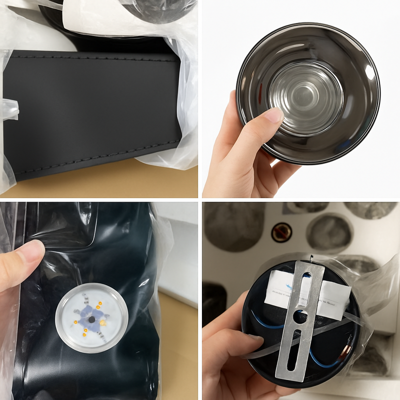 sandyha lustre led en cuir design suspension éclairage décoration