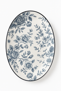 Service assiettes ceramique vintage motif fleurs champetre
