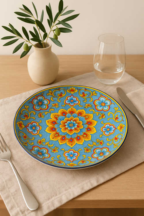 Service de table ceramique floral style boheme 24 pieces