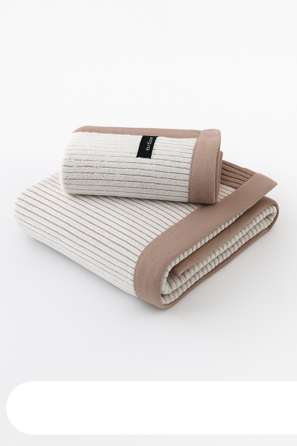 Serviette de bain lot 2 coton motifs rayures