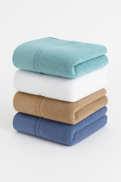 serviette de bain lot 4 coton absorbant rapide