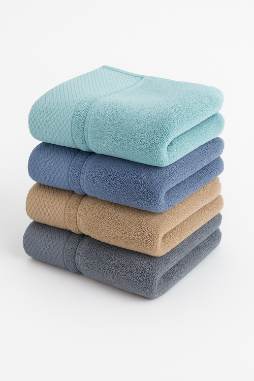 serviette de bain lot 4 coton brodé séchage