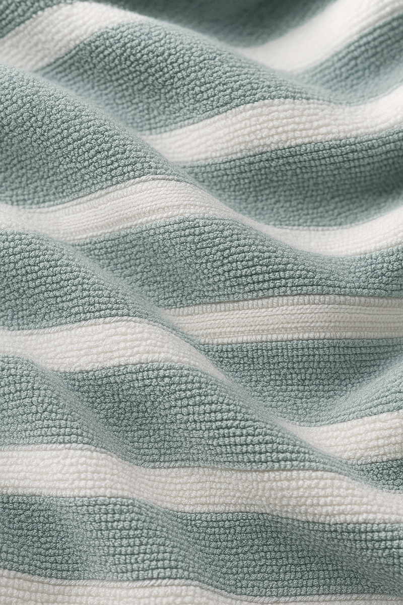 serviette de bain polaire corail rayures absorbante domicile