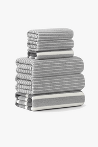 Serviette de bain set polaire rayures 6 pieces