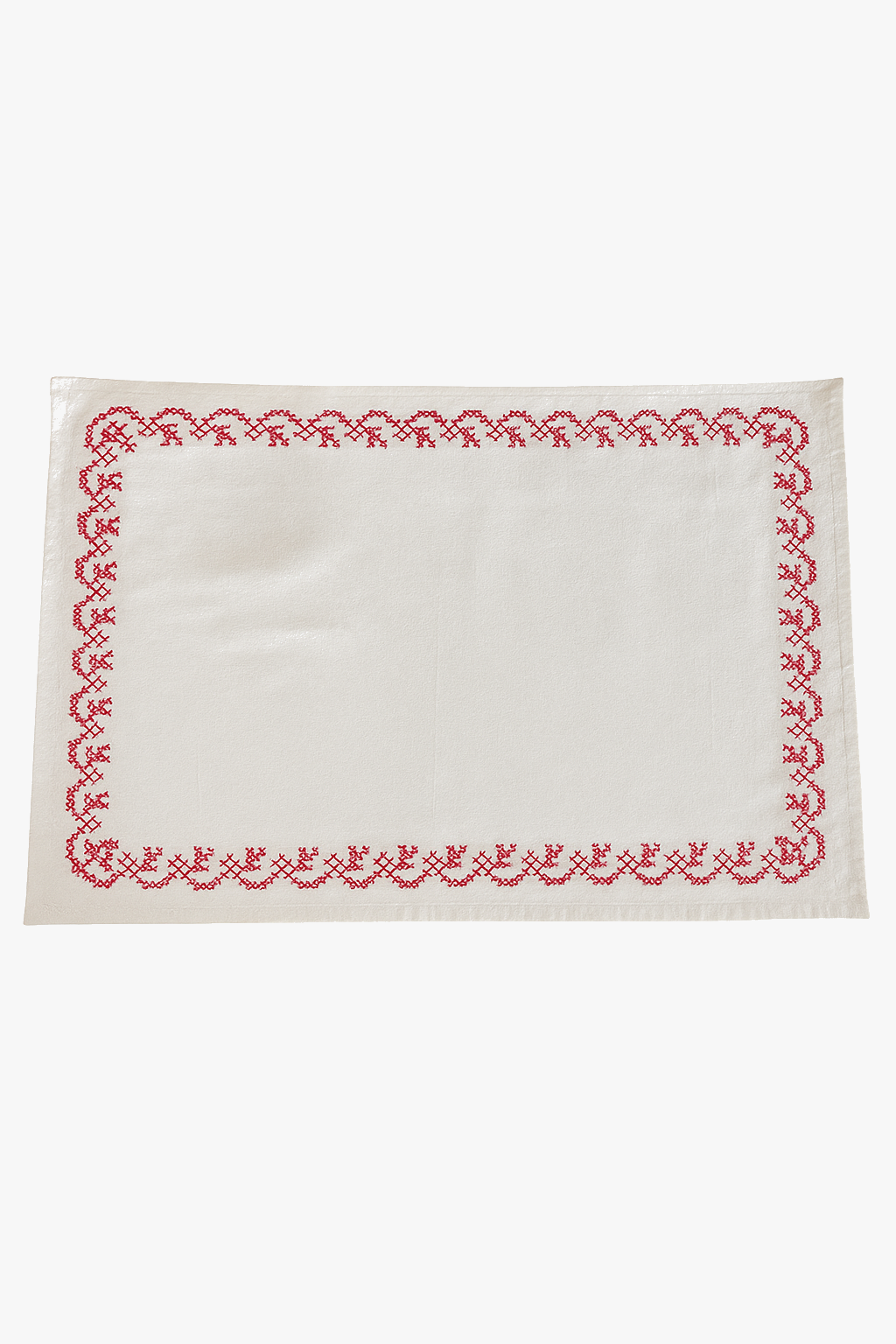 Set de table coton brodé style rétro champêtre