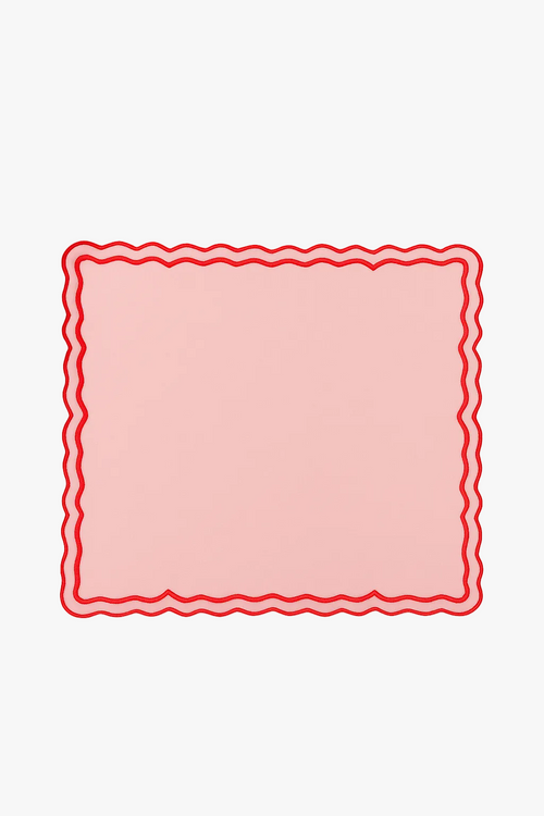 Set de table coton brodé style vintage ondulé