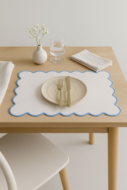 Set de table coton lin motif coquillage festif