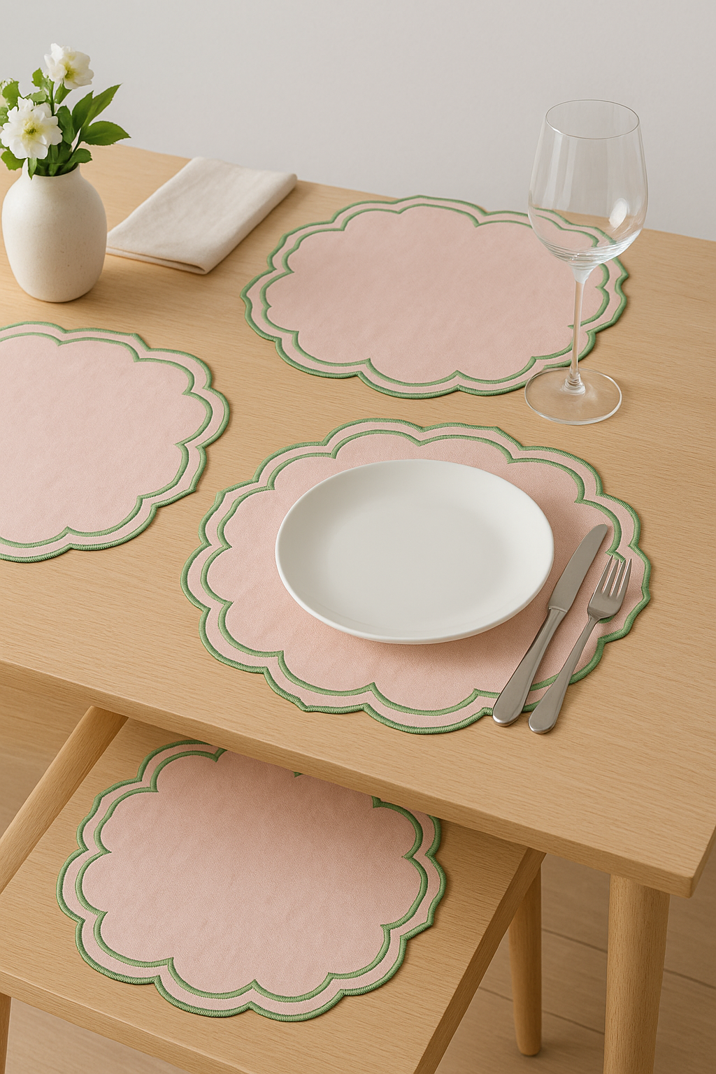 Set de table coton lin motif coquillage marin