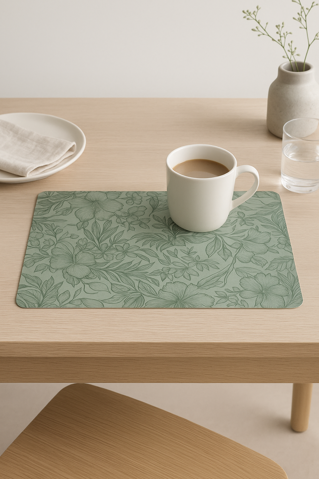 Set de table cuir antiderapant pour tasse mug