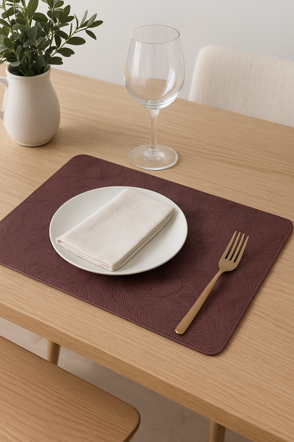 Set de table cuir antiderapant style europe repas - vue 3 sur 2