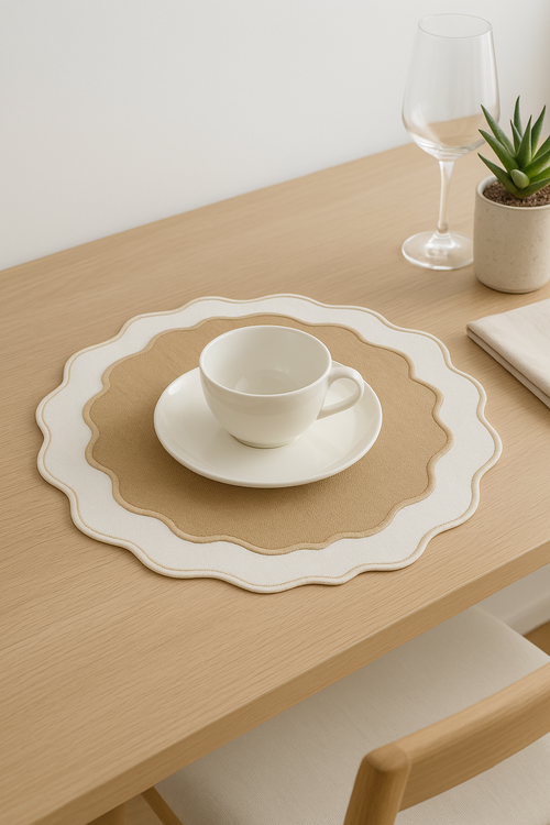 Set de table en lin brodé lavable durable