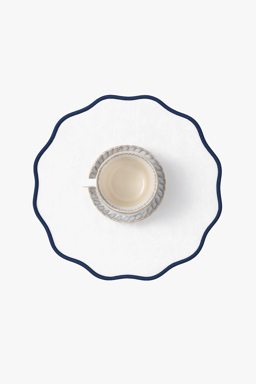 Set de table lin brodé style color block