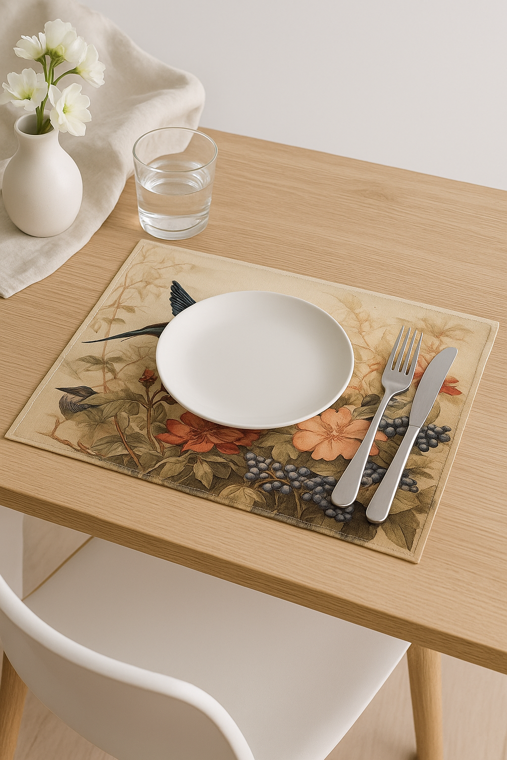 Set de table motif fleurs bohemia style moderne