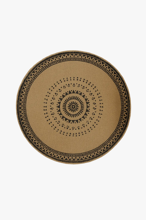 Set de table rond champetre tisse pompons jute