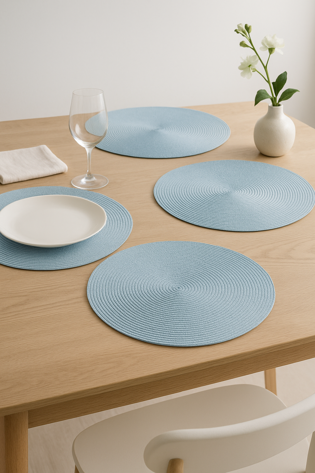 Set de table rond tressé antidérapant style européen - vue 3 sur 2