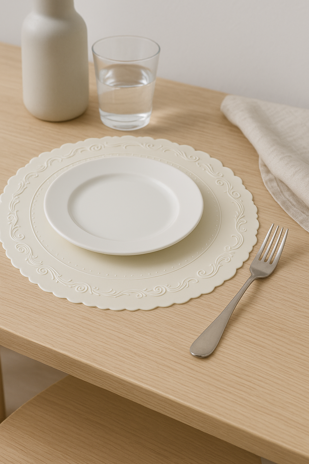 Set de table silicone antidérapant motif feuille tropicale - vue 3 sur 2