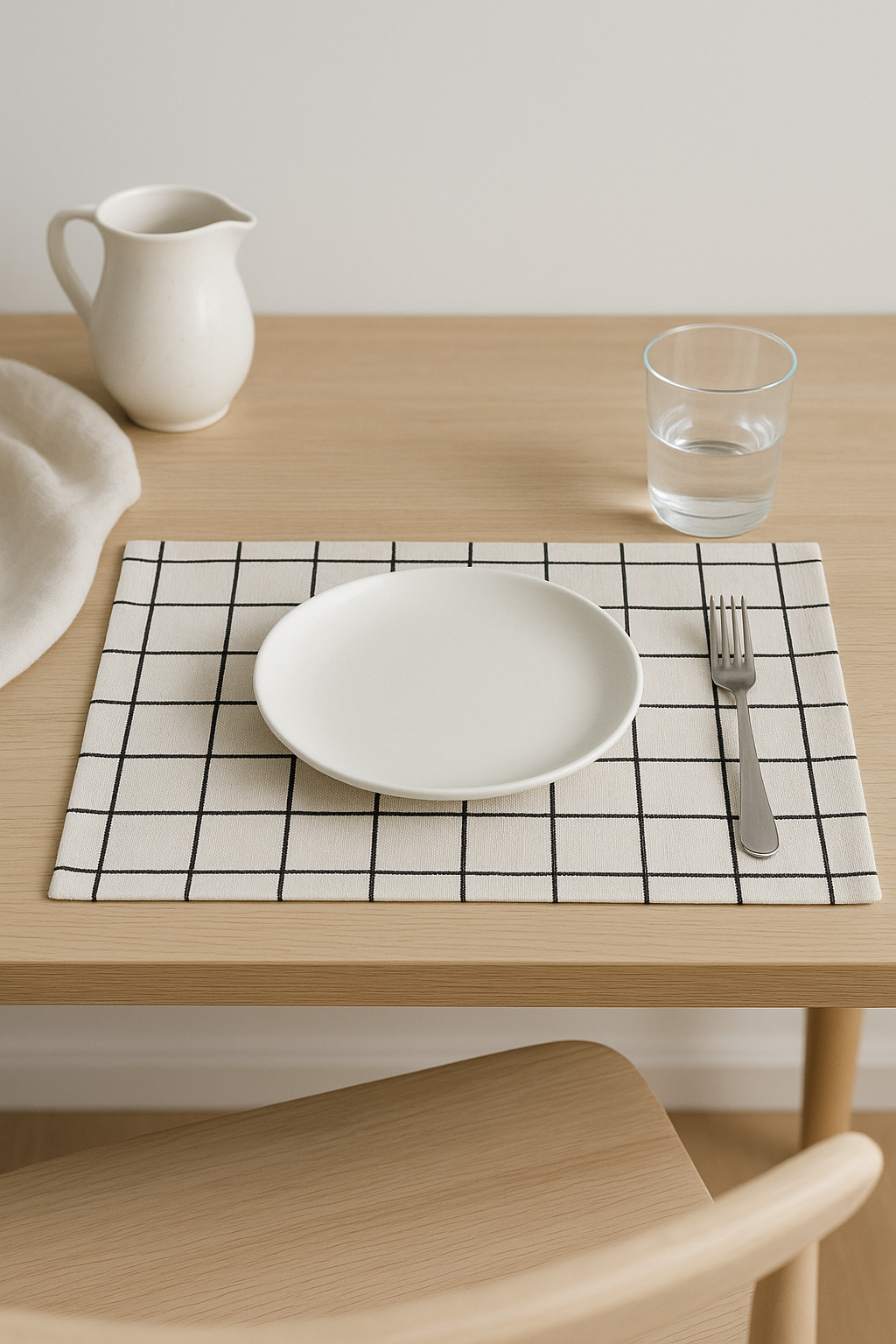 Set de table tissu rayures carreaux style prairie - vue 3 sur 2