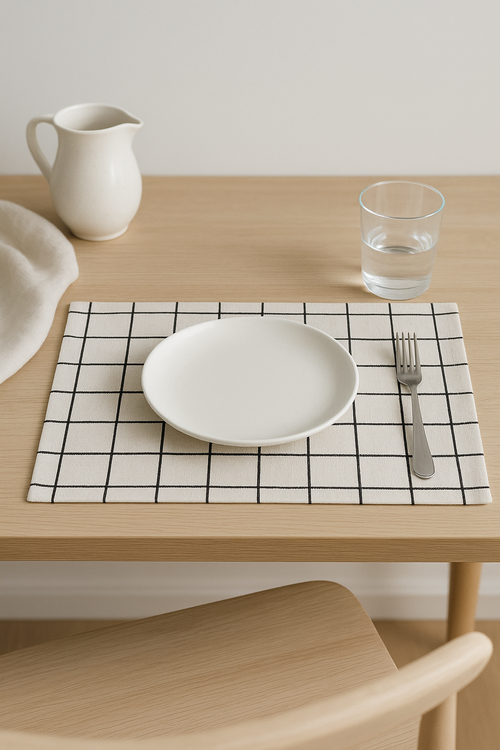 Set de table tissu rayures carreaux style prairie