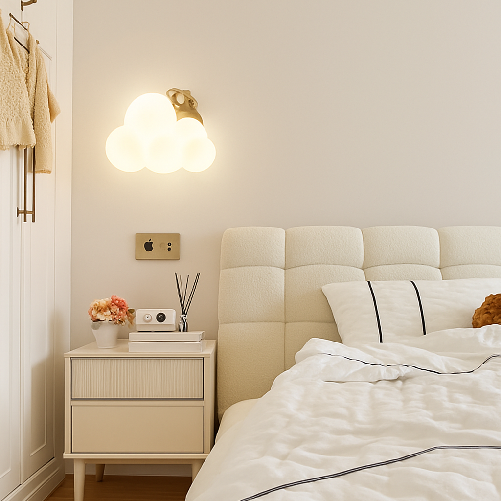 Singe Lumière Dessin Animé Animal Applique Nuage Blanc Applique Chambre D'enfant Veilleuse Chambre D'enfant Lampe De Chevet Protection Des Yeux - vue 4 sur 13