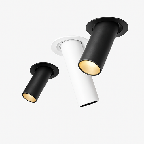 Spot de Plafond Tube Long noir/blanc encastré Led point lampe Angle rotatif 12w