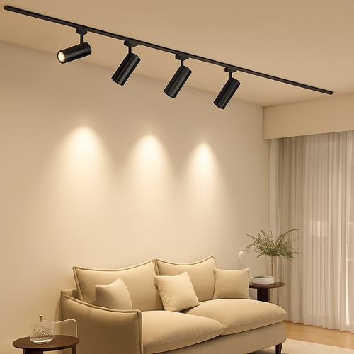 spot à intensité variable sur rail éclairage intérieur design moderne