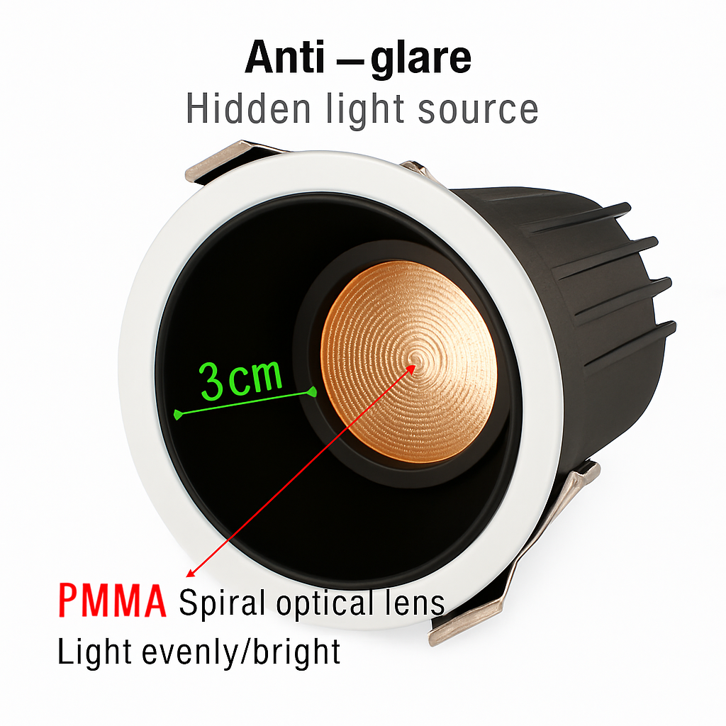 spot led encastrable étanche antireflet pour intérieur et extérieur - vue 4 sur 10
