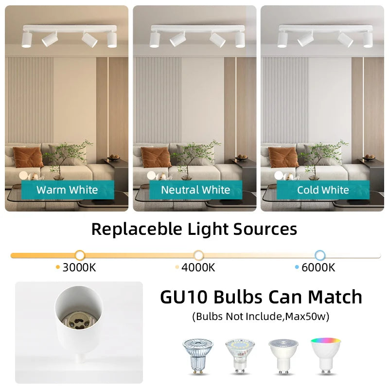 spot led sur rail pour éclairage intérieur décoratif