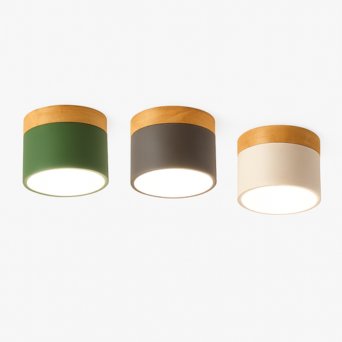 Spot moderne à LED en bois et métal coloré Allan