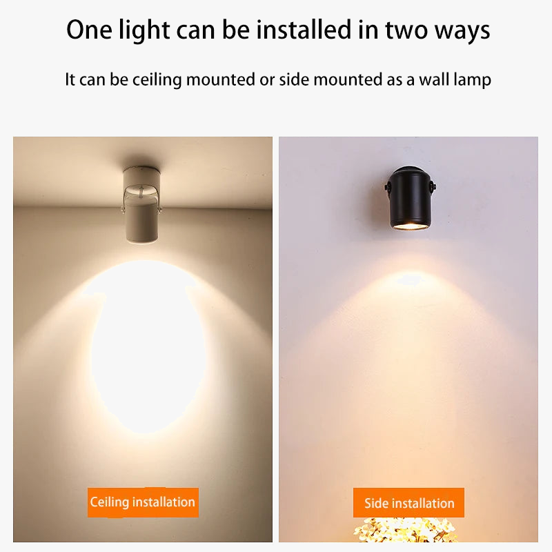 spot plafonnier led 	en aluminium monté en surface réglable