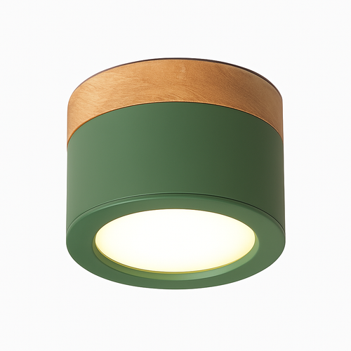 Spots LED cylindrique à base en bois Botimi